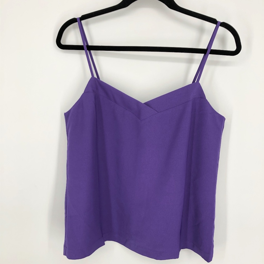 J Crew Womens Camisole Blouse Size 4 Purple Spaghetti Lined Adjustable Light NWT